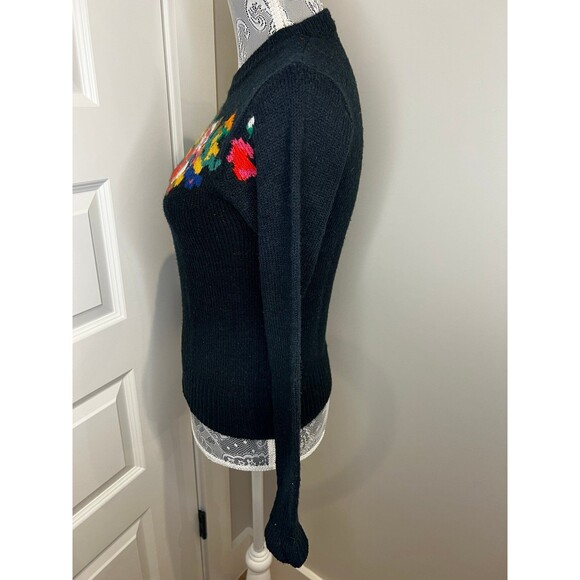 VTG Vintage HTF Bobbie Brooks Floral Knit embroidered Sweater - Picture 5 of 8